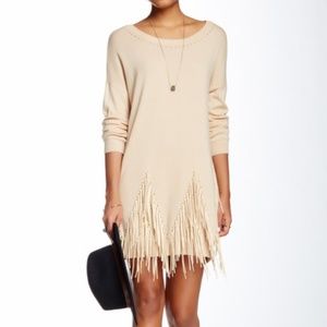 LoveRiche Sweater Fringe Dress